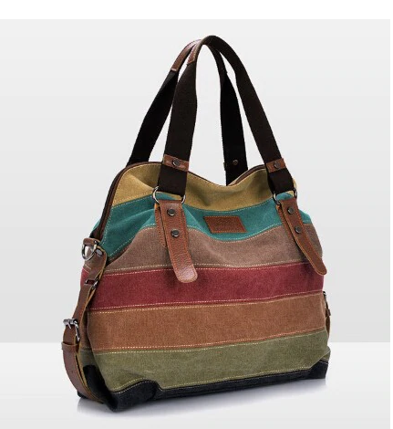 The seven striped canvas bag